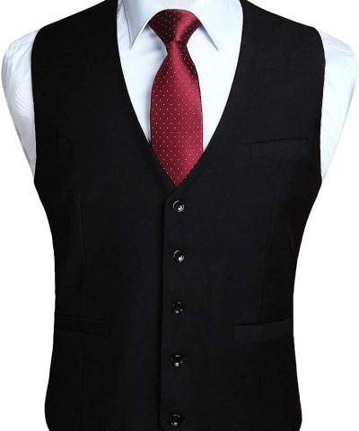 Men??s Suit Vest Waistcoat with 3 Pockets Slim Fit for Business Formal Wedding Prom and Casual Tuxedo Wear