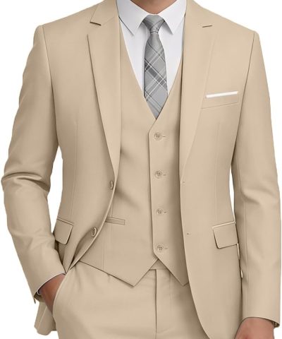 Mens Suit 3 Pieces Slim Fit Suits for Men Formal Tuxedo Business Suit Wedding Prom Groom Suits Dinner Party