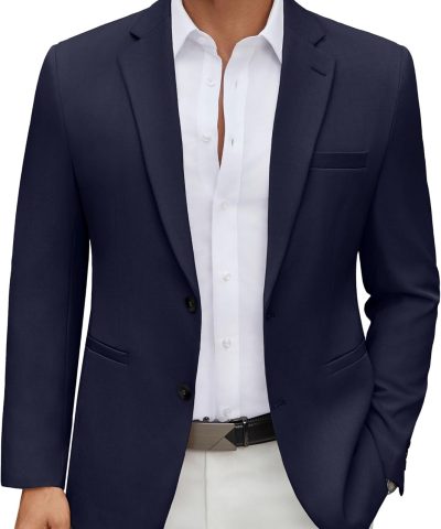 Men's Casual Blazer Regular Fit Lightweight Two Button Sport Coat Suit Jacket