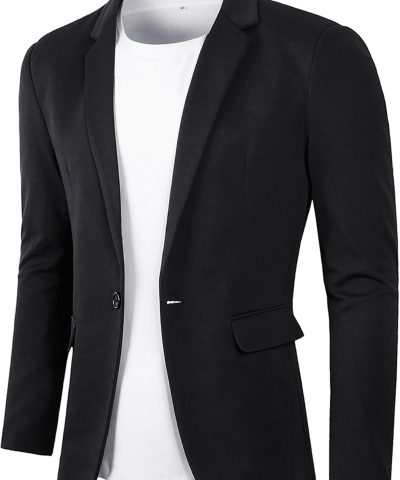 Men's Casual Blazer Suit Jackets Lightweight Sports Coats One Button