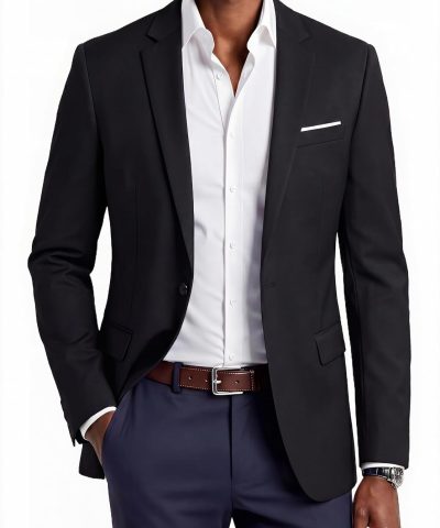 Mens Blazer Jacket Slim Fit Casual One Button Sport Coats