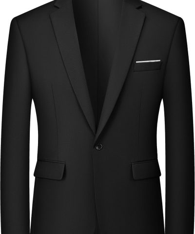 Men's One Button Blazer Casual Solid Color Suit Jacket Slim Fit Lightweight Sport Coats Blazers